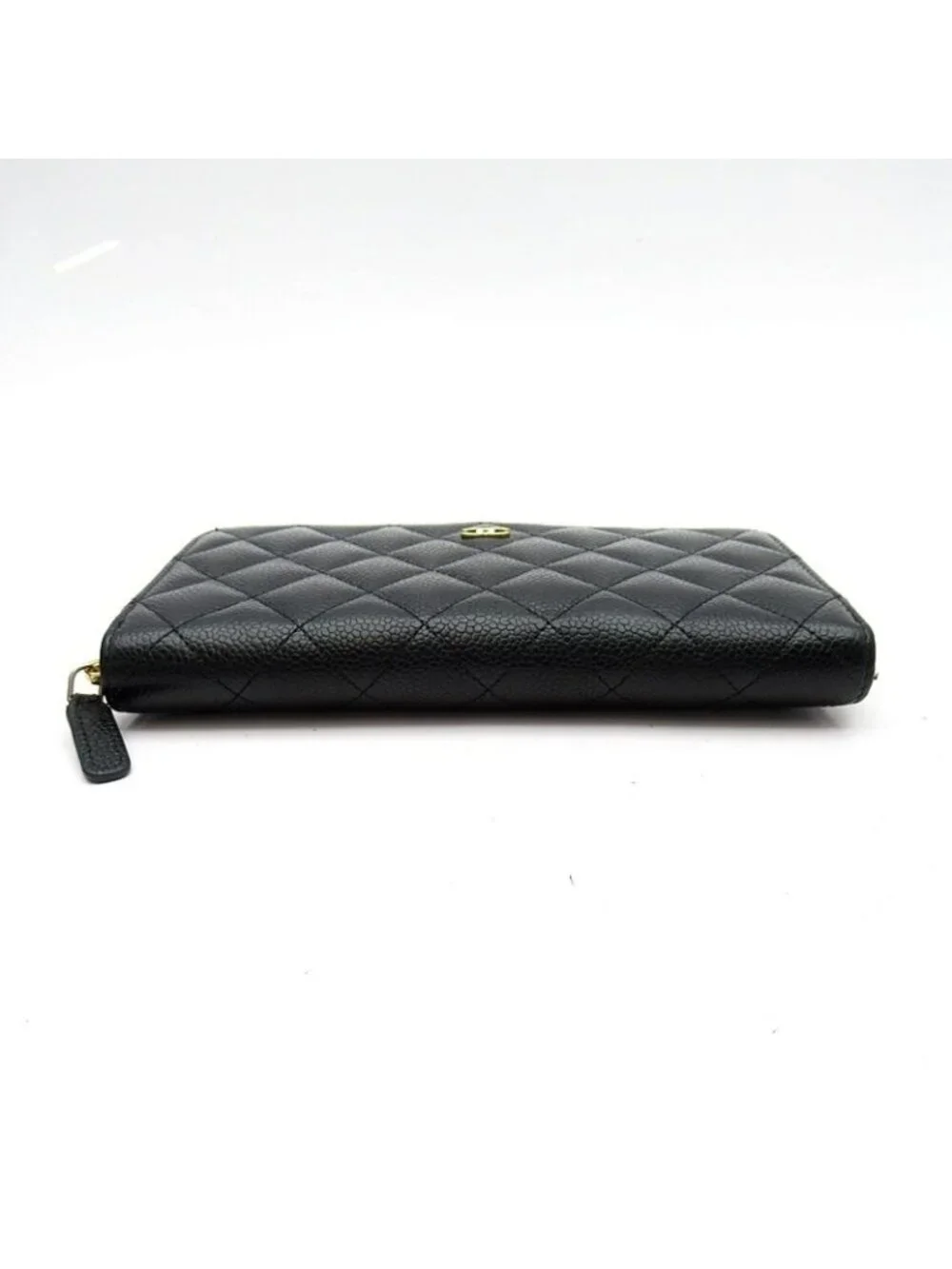 Chanel Full Zipper Wallet Caviar Leather Black
